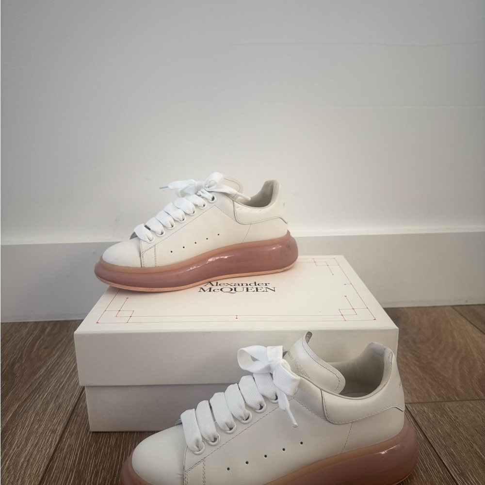 Alexander McQueen White Pink Sneakers Modern Low-Top